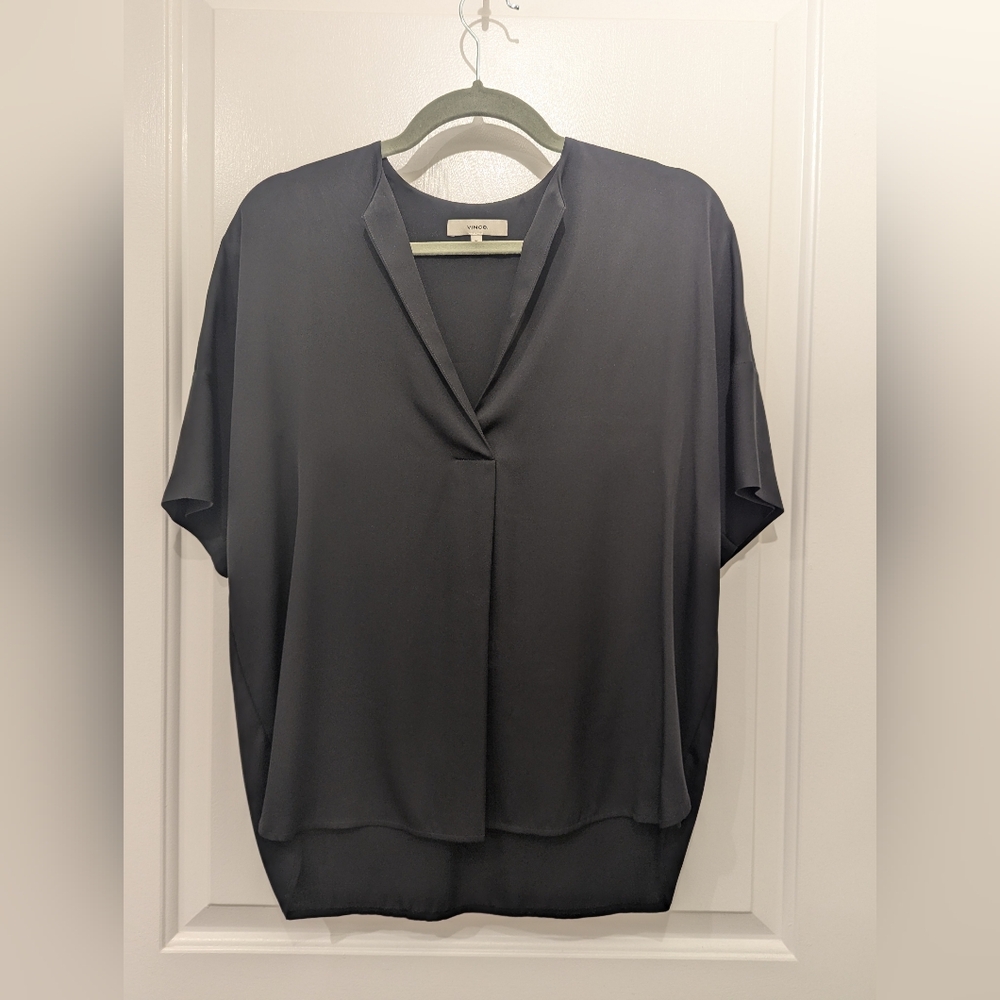 Vince stretch silk popover top
